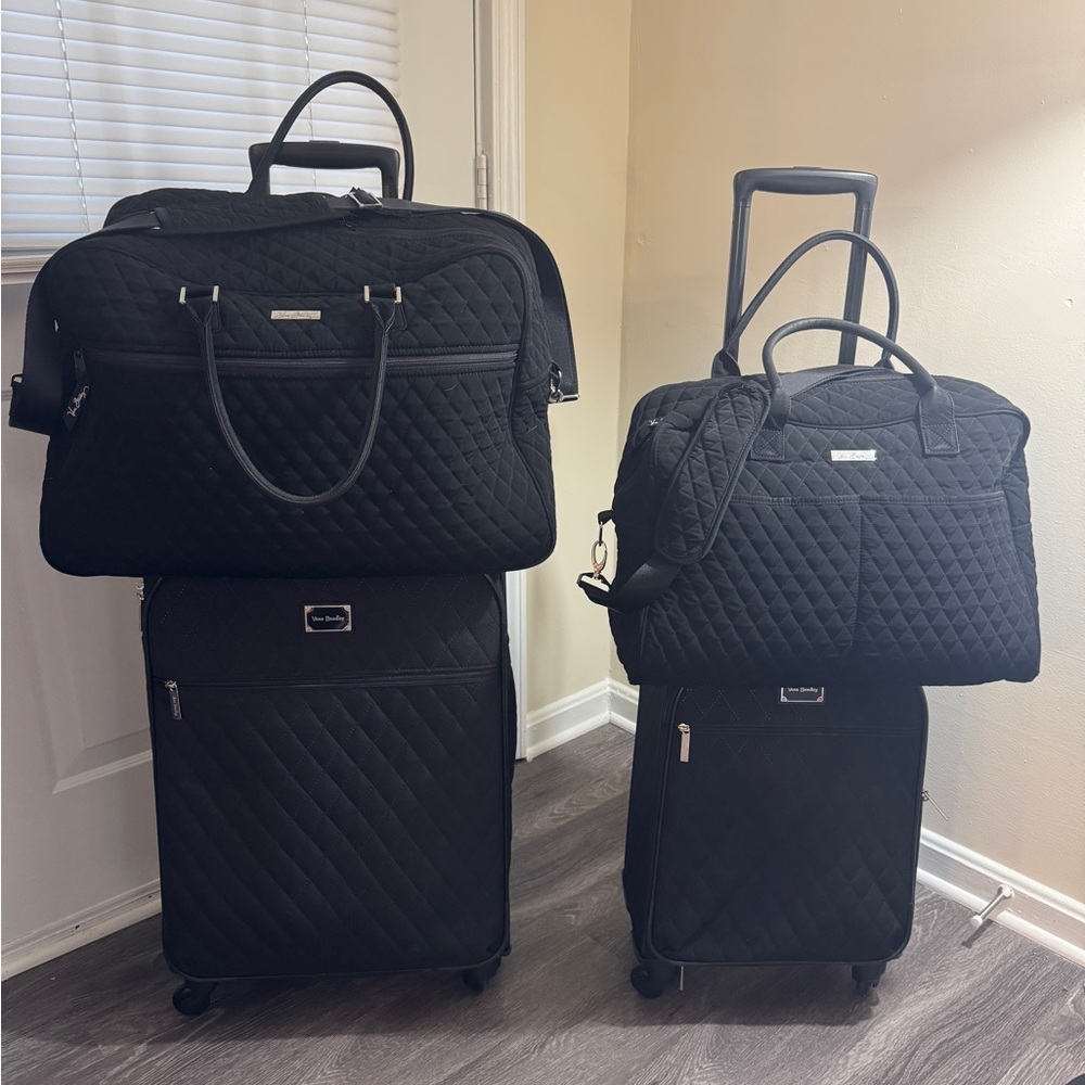 4 piece set- Vera Bradley Black Travel Luggage and Bags